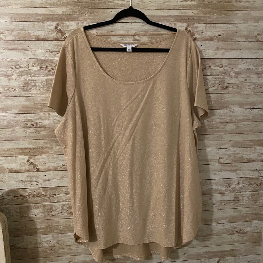 Short Sleeve Shimmer Gold Shirt